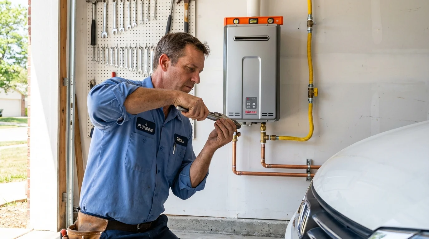 Tankless water heater installation by a Johns Plumbing LLC plumber in Danvers